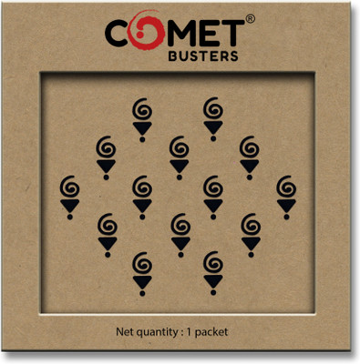 Comet Busters Handcrafted Abstract Black Designer Bindis FFor Women (BV2391) Forehead Black Bindis(Bindis)