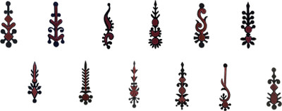 Comet Busters Handcrafted Long Black and Maroon Bindis For Women (BV2289) Forehead Maroon Bindis(Bindi for Women)
