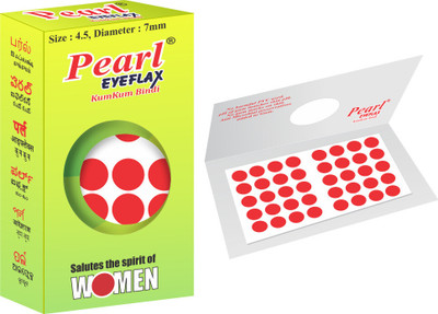 PEARL EYEFLAX Pearleyeflax_red 2 In 1 Size 4.5 Red Bindis(Sticker Bindi)