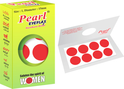 PEARL EYEFLAX PEARLEYEFLAX_RED BINDI 2In1 Size1 Red Bindis(Sticker)