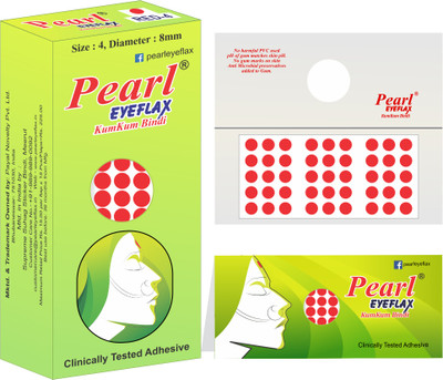 PEARL EYEFLAX Pearl Eyeflax_Red Bindi Size 4 Red Bindis(Sticker Bindi)
