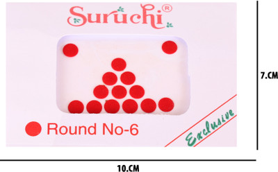 Urban Magic Medium Size Forehead Red Bindis(Round)