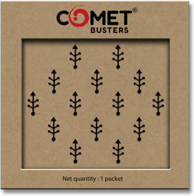 Comet Busters Handcrafted Designer Black Bindis For Women (BIN2420)(8mm) Forehead Black Bindis(Bindis)