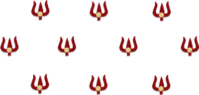 Comet Busters Red Velvet Trishul Bindis With Stone (6mm) (BIN1214) Forehead Red Bindis(Basic with Diamond)