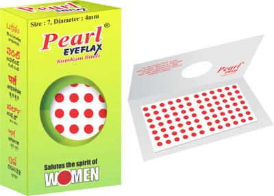 PEARL EYEFLAX PEARL_EYEFLAX RED 2 In 1 Size 7 Red Bindis(Sticker Bindi)