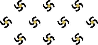 Comet Busters Black Velvet Swastik Bindis With Stone (8mm) (BIN1222) Forehead Black Bindis(Basic with Diamond)