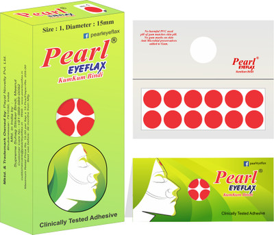 PEARL EYEFLAX Pearl eyeflax Red Bindi Daily Wear Red Bindis(Sticker Bindi)