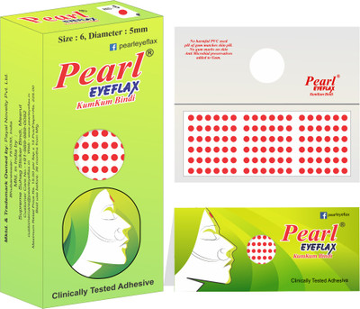 PEARL EYEFLAX PEARLEYEFLAX Red Riund Bindi Daily Wear Red Bindis(Sticker Bindi)