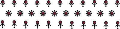 Comet Busters Maroon Abstract Design Bindis With Black Border Stick-On Bindis (BIN2338) Forehead Black Bindis(Basic)
