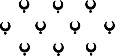 Comet Busters Traditional Black Moon Bindis With Black Dot (6mm) (BIN1155) Forehead Black Bindis(Basic)