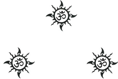 Comet Busters Designer Black Circular OM Bindi forhead Black Bindis(Indian Traditional Designer Bindi)