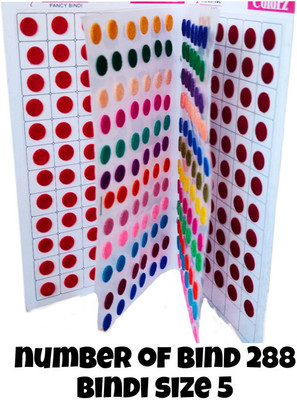 QUBIX Multicolour/Red/Maroon Colour Bindi Book For Women. FOR HEAD Multicolor Bindis(STONE BINDI)