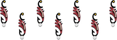 Comet Busters Fancy Long Black and Maroon Bindis (BIN1162) Forehead Multicolor Bindis(Bollywood)
