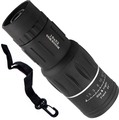 MJUY 16x52 Adults Kids Bird Watching Hiking Wildlife Hunting Portable Pocket Size Binoculars Telescope for Travelling Binoculars Monocular(52 mm , Black)