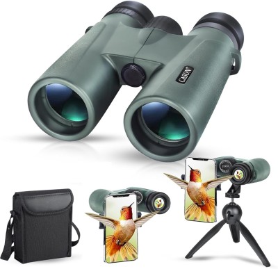 CASON 12x42 Binoculars For Bird Watching,Long Distance With Phone Mount & Tripod Binoculars(42 mm , Green)