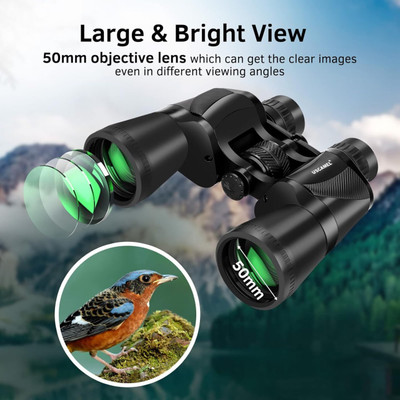 KAKADIYA ENTERPRISE Powerful Lens 20X Zoom Optics 20X50 Prism Binocular Monocular Telescopes XA Binoculars(20 mm , Black)