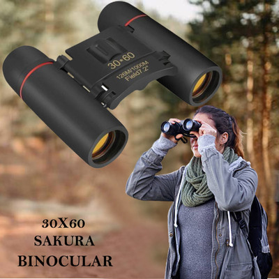 YHTG Zoomable portable Binocular Waterproof Monocular Foldable Dual Power Binocular Binoculars(15 mm , Black)