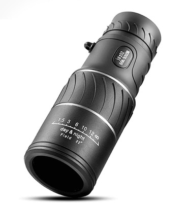 JPRO 16X52 Prism Lens Monocular Manual Function Telescope Binocular Monocular(52 mm , Black)