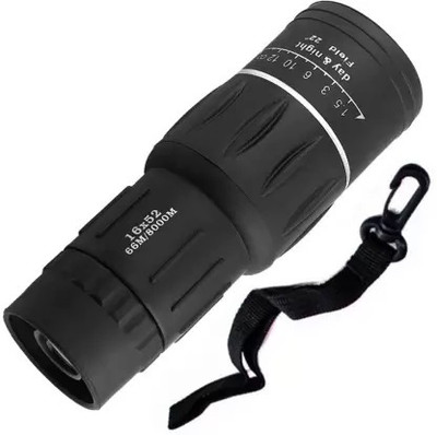 Real Instruments 16x52 HD Optical Monocular Telescope Dual Focus Optics Zoom For Hunting Camping Monocular(52 mm , Black)