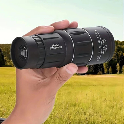 TechTide 16x52 Monocular Dual Focus Optics Zoom Telescope for Birds Watching/Wildlife Monocular(52 mm , Black)