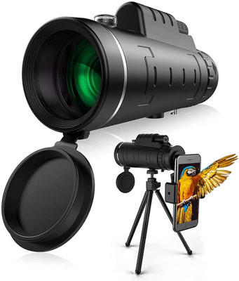 JPRO High Power 40X60 Prism Lens Monocular Manual Function Telescope Binocular Monocular(60 mm , Black)