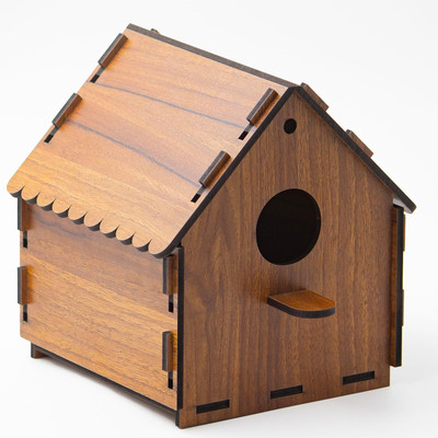 Sohibe DIY Wooden Bird Nest Hanging Sparrow House for Garden Bird House(Hanging, Tree Mounting, Wall Mounting, Free Standing)