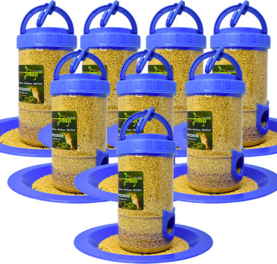 AMIJIVDAYA Small Pack of 8 Tube Bird Feeder(Blue)