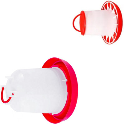 TM&W 1.5 kg feeder 1 pc and 1.5 ltr drinker 1 pc=2pcs for chicken,chicks., Common Bird Feeder(Red)