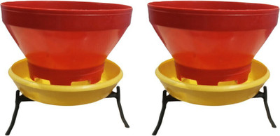 Sohit agro farm Chicken turbo feeder (pack of 2) Ground Bird Feeder(Red, Yellow)