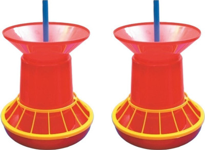 Sohit agro farm Semi auto Feeder 9 kg (quantity 2) Common Bird Feeder(Red)