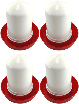 Greenrock Chick & Quail Food Feeder & Drinker Combo 500 grams capacity (Pack Of 4) Common Bird Feeder(White, Red)