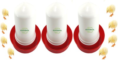 Greenrock Chick & Quail Food Feeder & Drinker Combo 500 grams capacity (Pack Of 3) Common Bird Feeder(White, Red)