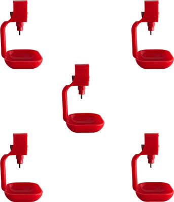 Cj farms and agritech Advanced Poultry Equipment Automatic Nipple Drinker Chicken Pole Mount Bird Feeder(Red)