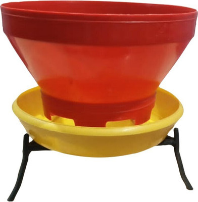 Sohit agro farm Chicken turbo feeder Hopper Bird Feeder(Red, Yellow)