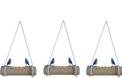RARE OCEANS Bird Feeder for Birds Natural Bamboo Made (Pack of 3) Window Bird Feeder Bird Feeder(Grey)