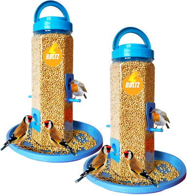 BOLTZ Hanging Bird Feeder, 4 Feed Nozzles, Outdoor Hanging Feeder,Capacity Upto 1 Kg Common Bird Feeder(Blue)