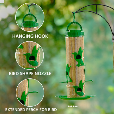 AMIJIVDAYA Ami Jivdaya Large Bird Feeder Tube Bird Feeder(Green)