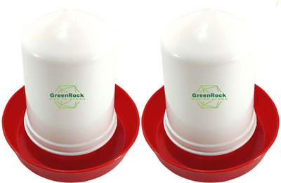 Greenrock Chick & Quail Food Feeder & Drinker Combo 500 grams capacity (Pack Of 2) Common Bird Feeder(White, Red)