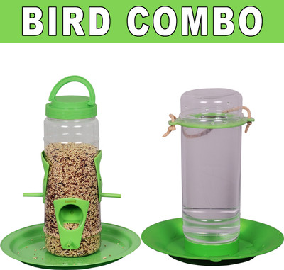 Hallofeed BIRD FEEDER & DRINKER Window Bird Feeder(Green)