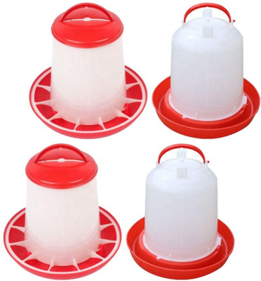 TM&W high quality feeder 9 kg drinker 2 PC 11 ltr 2 PC=4 PCS for any bird useful Common Bird Feeder(Red)