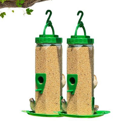AMIJIVDAYA Medium Hexa Bird Feeder. ( Pack Of 2) Window Bird Feeder(Green)