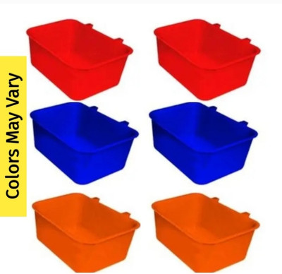 rayyans Square 250ML Plastic Cup Caged Bird Feeder(Multicolor)