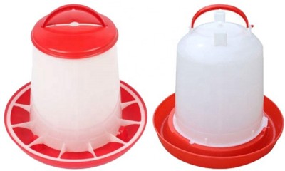 TM&W poultry equipment drinker and feeder combo of 2 pcs 1.5 kg 1.5 ltr., Common Bird Feeder(Red)