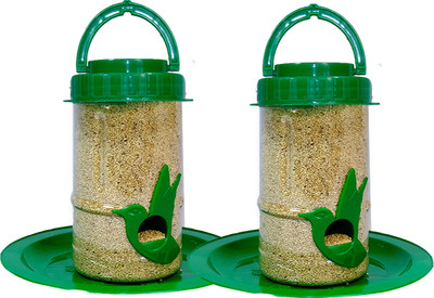AMIJIVDAYA Ami Jivdaya Small bird feeder 2 Window Bird Feeder(Green)