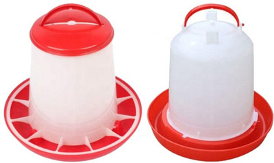 TM&W 1.5 kg feeder 1 pc and 1.5 ltr drinker 1 pc=2pcs for chicken,chicks Pole Mount Bird Feeder(Multicolor)