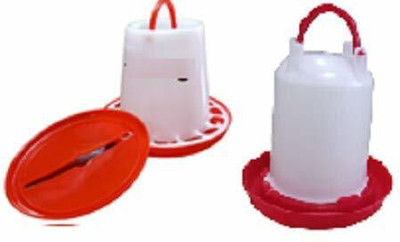 TM&W 1.5kg Feeder and 1.5 Littre Drinker Bucket Tool with Lid Handle for Chicken Hen Poultry Feeding 1+1=2 pcs Common Bird Feeder(Multicolor)