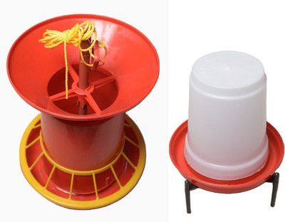 Sohit agro farm 9 kg feeder 3 litre drinker combo Common Bird Feeder(Red)