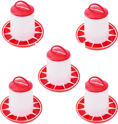 TM&W poultry chicken duck ,quail birds 1.5 kg feeder 5 pcs Common Bird Feeder(Red)