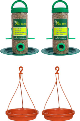 Paxidaya Window Bird Feeder(Green, Orange)