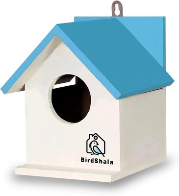BIRDSHALA Bird House for Sparrow, Budgies & Finches with Air Ventilation and Mounting Hook Bird House(Wall Mounting, Free Standing, Tree Mounting)